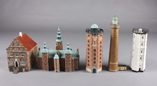 Samling Trip Trap miniature modelhuse og bygninger (10) 