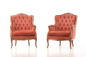 Pair of walnut armchairs, Louis XV style (2)