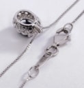 Sapphire and diamond rosette pendant and Venetian chain in 18 kt. white gold