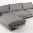 153036, 153037 - Wendelbo. 2.5 seater sofa with chaise longue model 056, grey