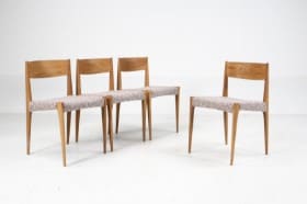 Poul Cadovius for dk3. Fire stole af olieret eg/ uld, model Pia Chair (4)