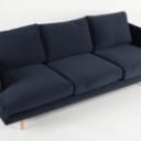 YFP by Wendelbo. 3-pers. sofa model 056, blå velour, egetræ