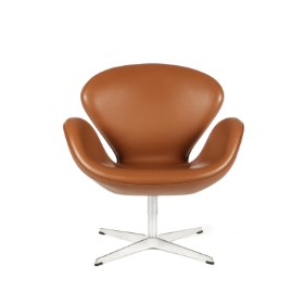 K-3044/5 - Arne Jacobsen. 'Svanen'. Lænestol, model 3320, Brown label 2017