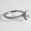 Diamond ring (lab produced) of 18 kt. white gold, ring size 52