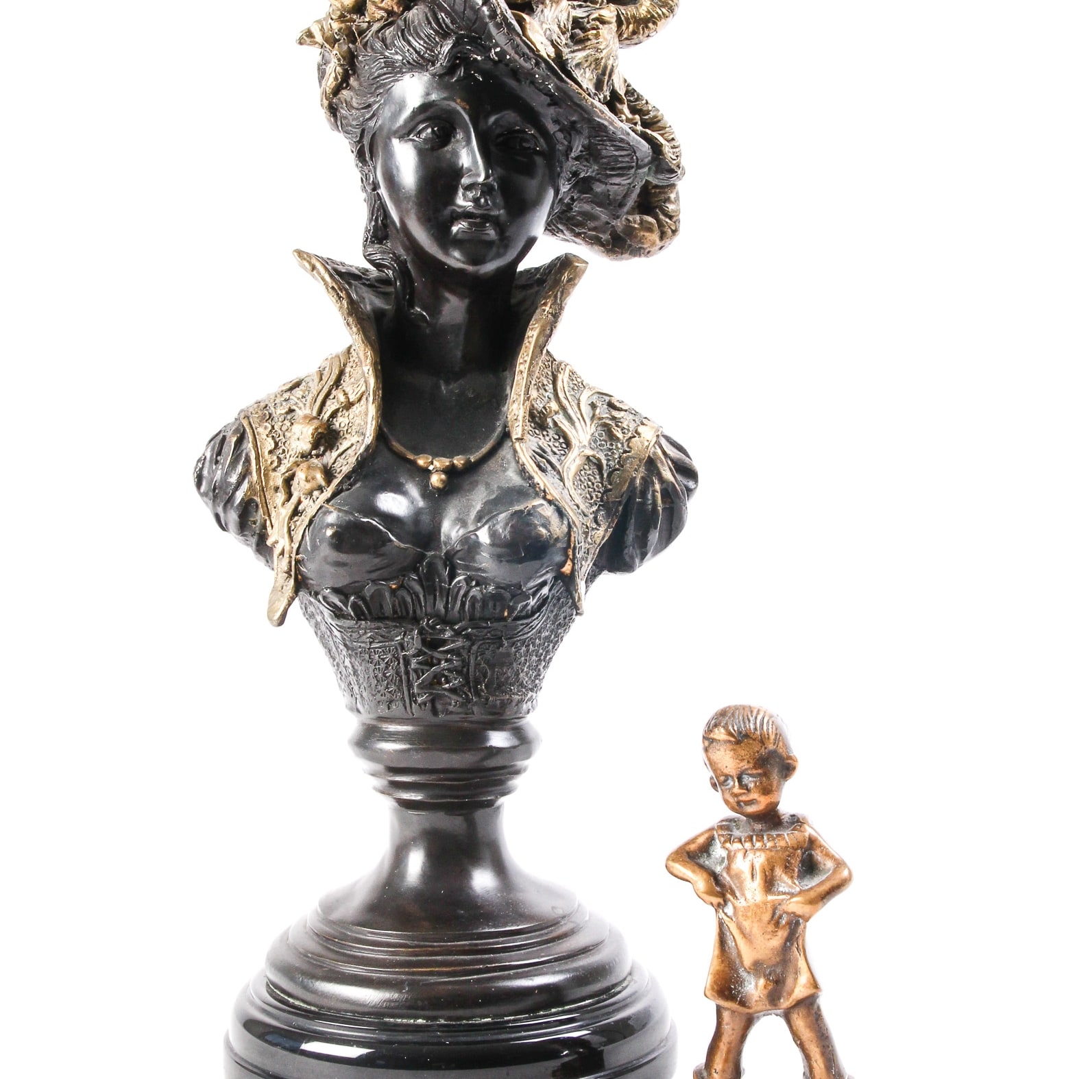 Pedro Ramon Jose Rigual. Art Nouveau bronzebuste m.m. (2) | Lauritz.com