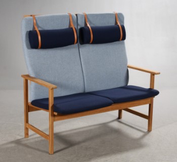 Børge Mogensen. Højrygget to-pers. sofa, egetræ, model 2259