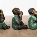Skulpturer/figurer, de 3 vise aber, 'Ikke høre, ikke se, ikke tale'-aberne, bronze (3)