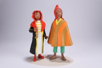 Tintin Abdallah & Zorrino to figurer af bemalet résine (2)