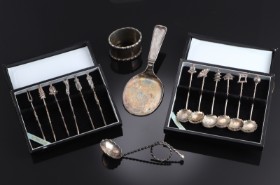 Gran & Laglye and others 'Bremerholm' serving spade, Japanese chopsticks etc. of silver