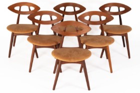 Ejvind A. Johansson, 'Eye-chair', teak dining table chairs (6)