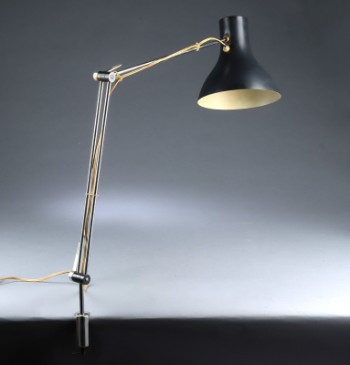 Josef Hurka for Napako. Bord/arkitektlampe af forkromet metal samt fra 60erne, model 1012-01