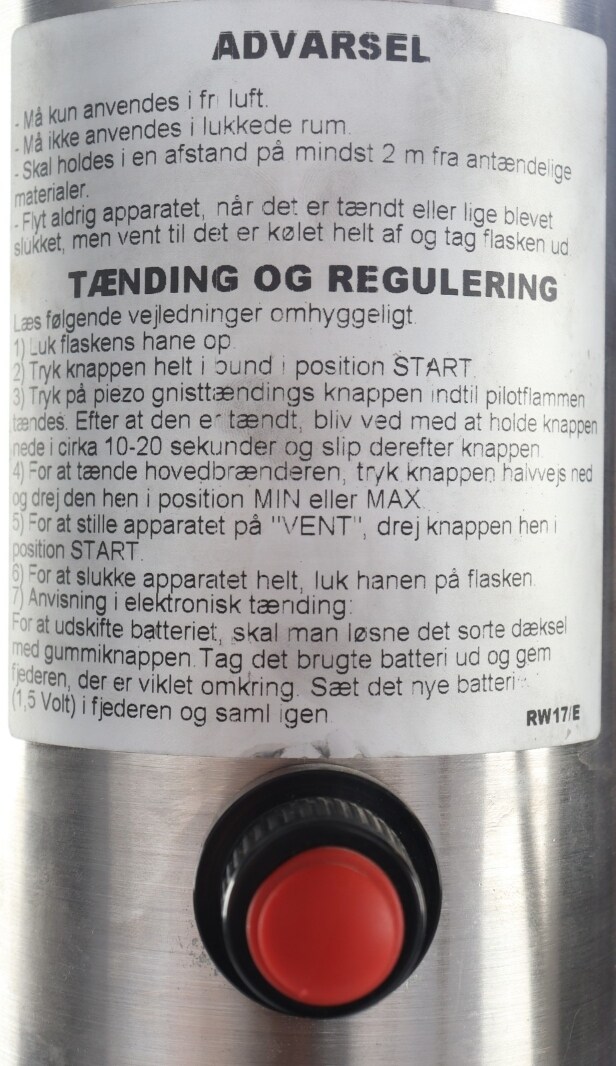 Terasse varmer rustfrit stål til gas, Højde 235