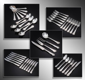 Carl M. Cohr, 'Saxon', silver dinner and lunch cutlery for 6 (40)