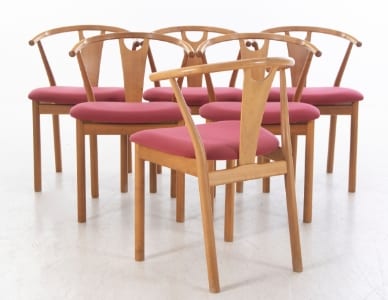 K. Høffer-Larsen. Set of six chairs, model 600 (6) | Lauritz.com