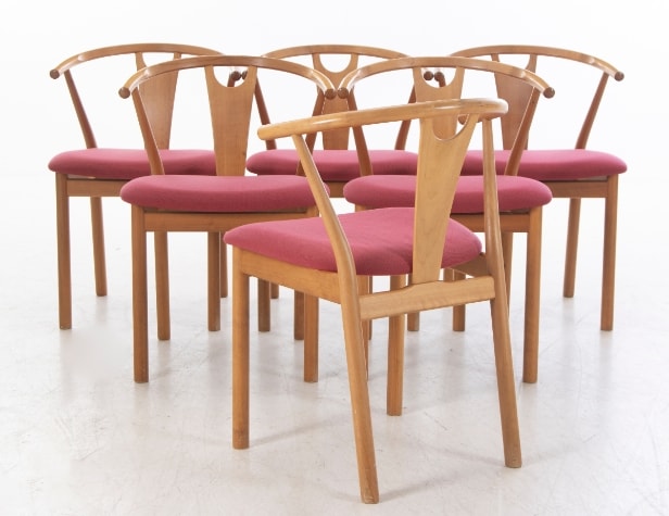 K. Høffer-Larsen. Set of six chairs, model 600 (6)