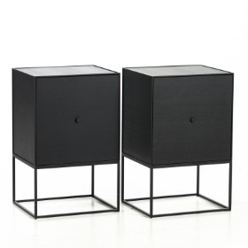 Søren Lassen for By Lassen. A pair of Frame 49 side tables/cabinets in black-stained ash. (2)