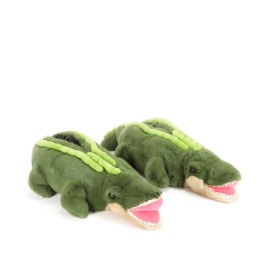 7606 - Kopenhagen Fur. Slippers in the shape of crocodiles in dyed mink