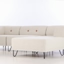 Nomad Dot modulsofa betrukket med boucle med cognac knapper - Hvid (4)