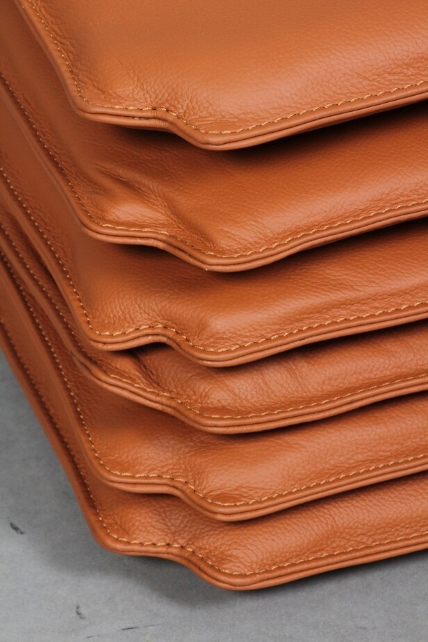 Cushion set for the 'Folkestolen', Børge Mogensen model J39. Cognac leather. (6)