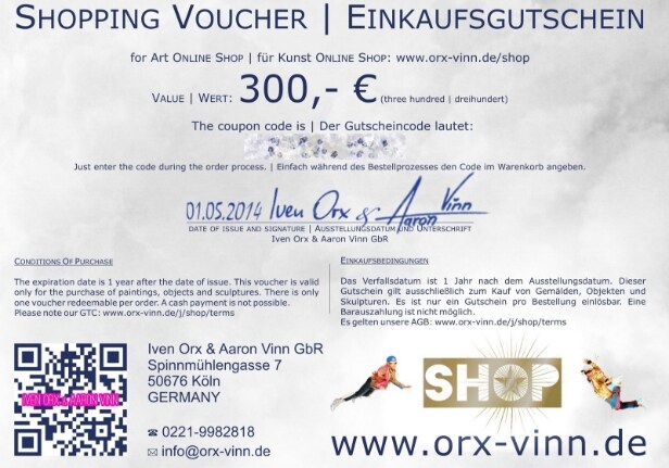 Einkaufsgutschein für 1 Kunstwerk von Iven Orx &  Aaron Vinn