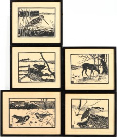 Christian Nygaard. Collection of woodcuts. (5)