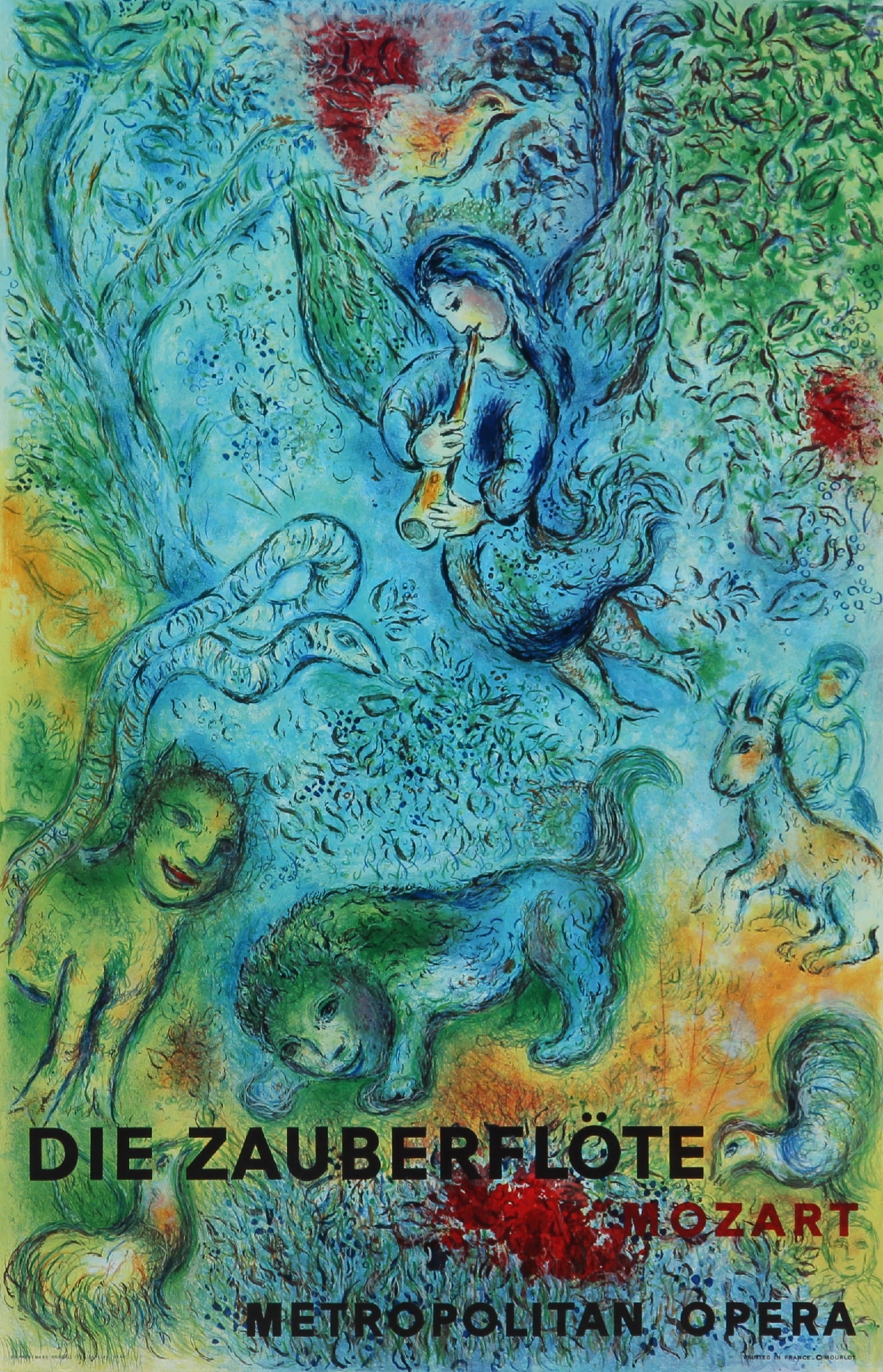 Marc Chagall, after. Poster, 'Die Zauberflöte, Mozart', approx. 1967