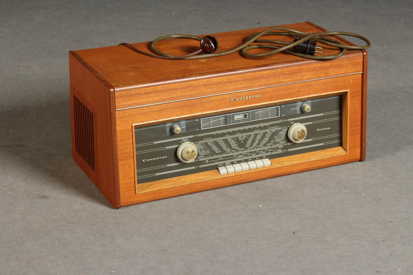 Radio / Plattenspieler / Stereoanlage, Conserton, 1960er Jahre, Holz /  Metall 