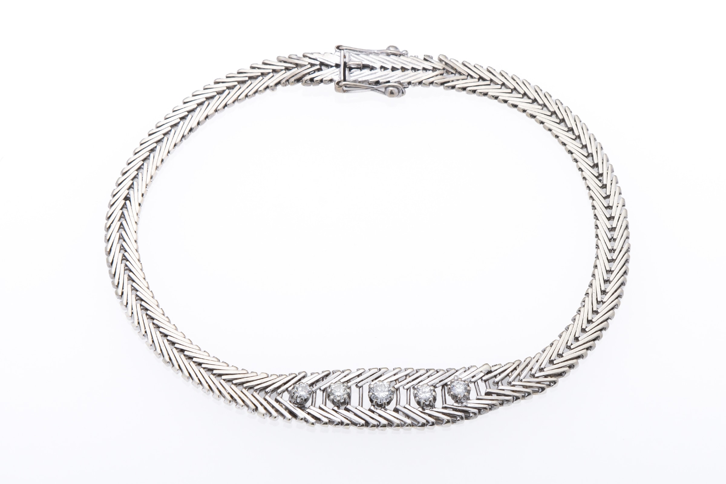 Anni Backhausen: A diamond bracelet of 14k white gold. Weight 11.0 g. Length 19.5 cm.