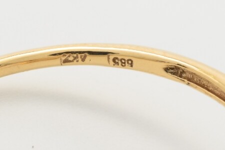 Ring with diamonds, approx. 0.02 ct, 14 kt. gold, size 56