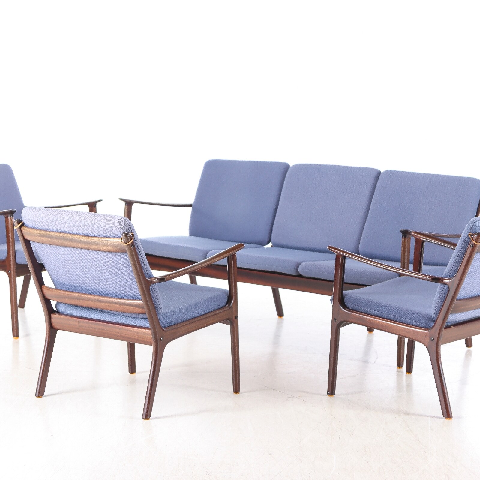Ole Wanscher for P. Jeppesen. Set of three armchairs and sofa, model ...