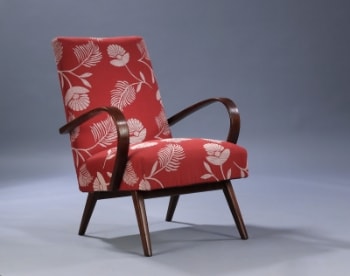 Jindrich Halabala for UP Zavody. Overpolstret lounge/lænestol fra 40/50erne