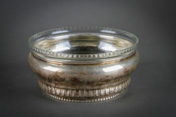 Skål af sølv med glasindsats, 1922