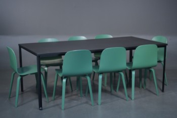Duba B8 bord, samt 8 grønlaserede stole (9)