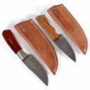 Two hunting knives with Damascus steel blades. (2)
