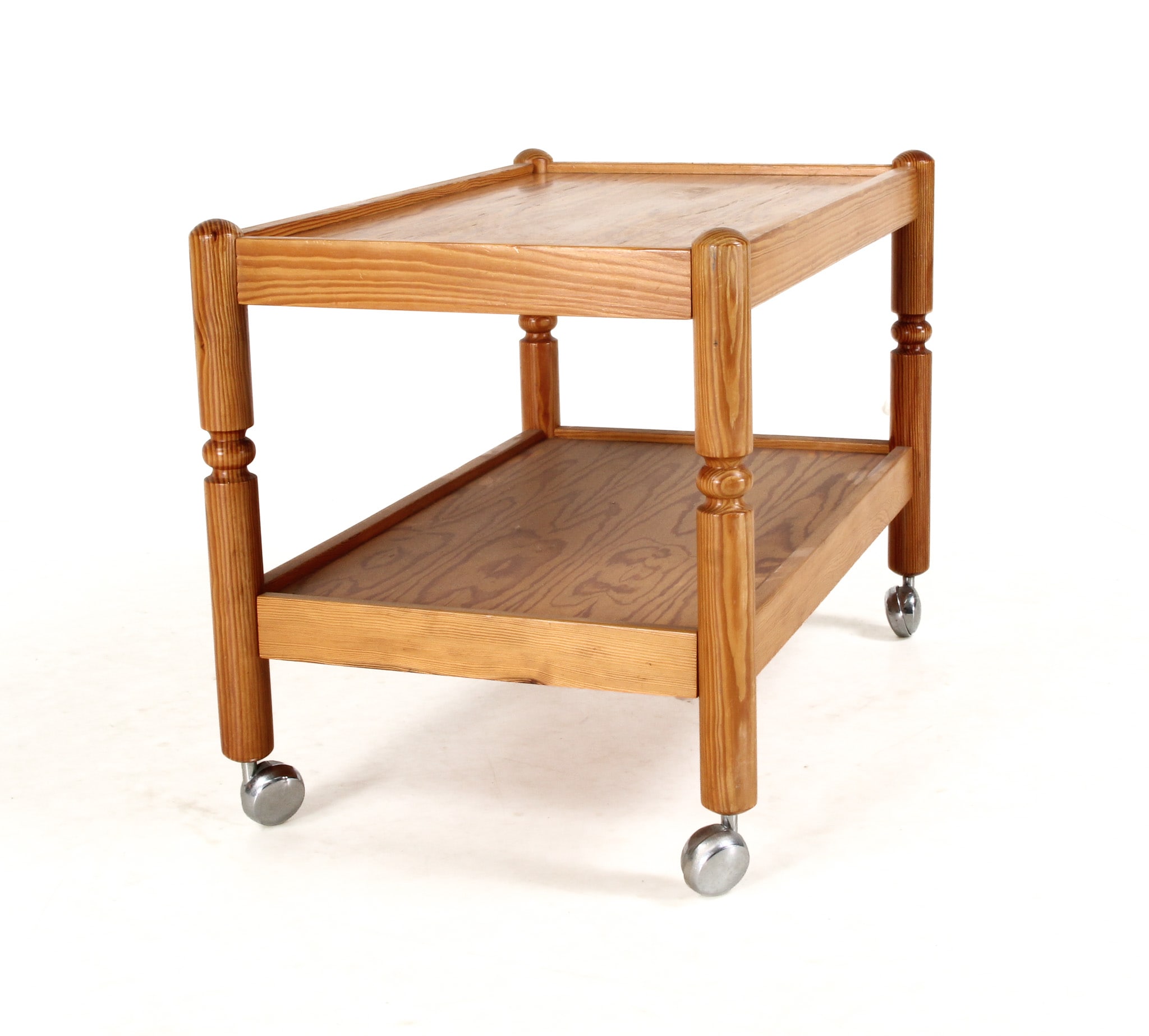 Erik Wörtz for IKEA. Rolling table, Oregon pine, 1970s, model Lindos