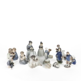 Royal Copenhagen, B&G. Samling figurer af porcelæn (15)