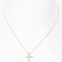 Cross pendant with lab-created diamonds, approx. 1.00 ct, with 14 kt necklace