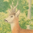 Johannes Andersen. Landskab m/ to personer m.m. (2)