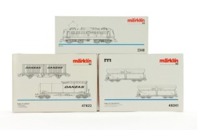 Märklin 3340+47422+46241 HO: Electric locomotive BR 110, 'Danzas' car set and 'Ruhr coal inc' car set (3)