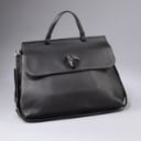 GUCCI. 'Bamboo Daily' top handle taske/ skuldertaske af sort Pebbled læder