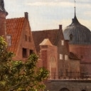 Carl Christian Andersen Part of Frederiksborg Castle, oil on canvas