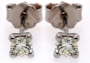 Earrings 14kt with brilliant cut  diamonds 0.42ct