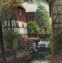 Sigvard Hansen. Lot from a watermill. Oil on canvas. Signed.