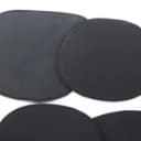 Cushions or seat cushions for Charles Eames chairs, model DAR & DSR, black leather. (6)