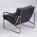 Preben Fabricius. Armchair, model 710, Conversation Chair in black leather