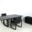 Burghardt Vogtherr, Büro Schreibtisch + Container + Sideboard + Paar Stühle Modell Hombre für Rosenthal (5)