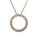 Lab grown diamantvedhæng af 14 kt. guld med kæde, i alt 1.05 ct. (2)