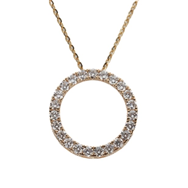 Lab grown diamantvedhæng af 14 kt. guld med kæde, i alt 1.05 ct. (2)