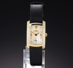 Baume & Mercier 'Hampton Milleis'. Midsize dameur i 18 kt. guld med brillanter, 2000'erne