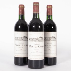 Tre flasker 1982 Chateau Pontet-Canet. (3)